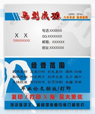 圖文店名片設計 融合網(wǎng)絡技術服務的專業(yè)展示